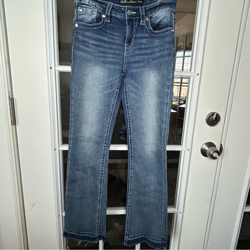 Stella in Dreams Embellished Jeans Raw‎ Hem Size 7